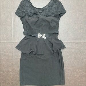 City Studio Black Lace body-con Dress